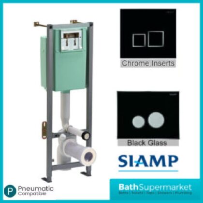 Siamp Wall-Hung Toilet Frame - Choice of Black Push Buttons