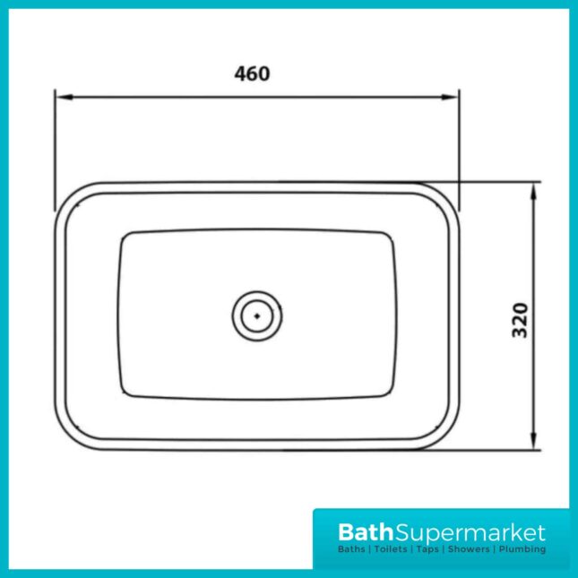 BTL Layla Gloss White Polymarble Sit On Countertop Basin 460mm Width