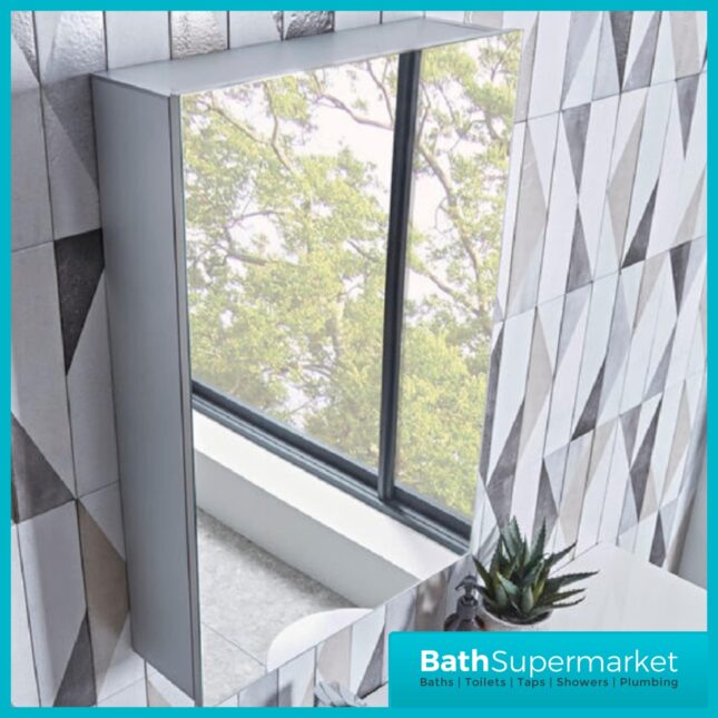 Tavistock Elements Balance Mirror Cabinet Aluminium 440mm x 650mm