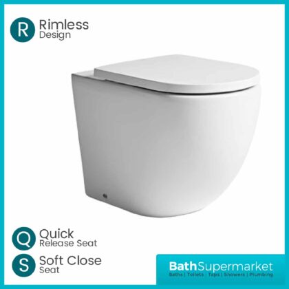 Tavistock Orbit Comfortable Back To Wall White WC With Soft Close Seat