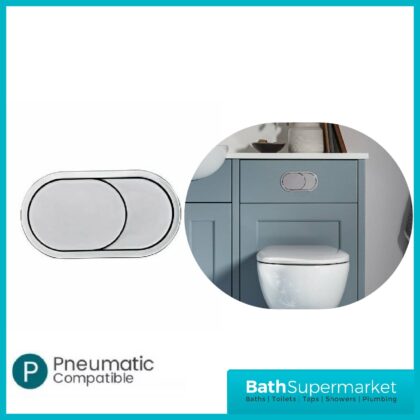 Tavistock Pneumatic Oval Dual Air Flush Button Chrome TR9023