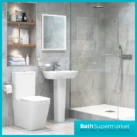 AquaVolere Cordata Rimless Comfort Closed Coupled Fully Back To Wall Toilet & Soft Close Seat - Image 2