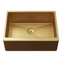 Ellsi Elite Belfast Style S/S Sink 600x450 & Wastes Brushed Gold Kitchen Sink - Image 2