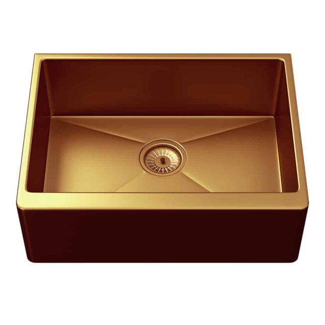 Ellsi Elite Belfast Style S/S Sink 600x450 & Wastes Brushed Copper Kitchen Sink - Image 2