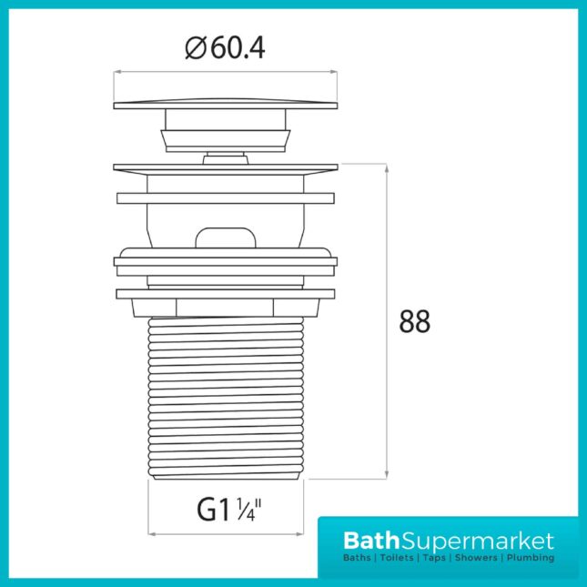 Chrome Round Dome Unslotted Sprung Basin Waste