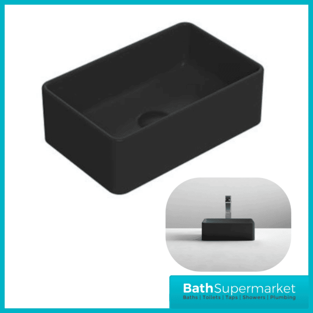 MATT BLACK RECTANGULAR VESSEL CODE: NBV479
