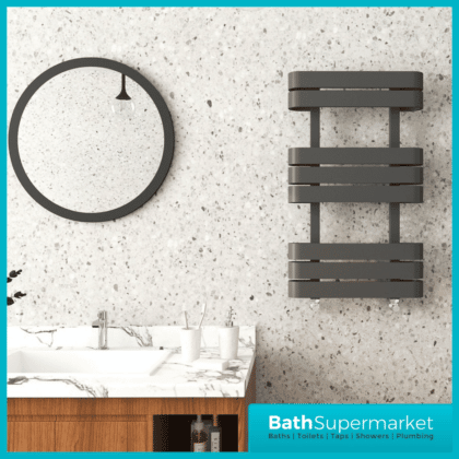 Kartell Tampa Anthracite Designer Heated Towel Rail - 2 Sizes