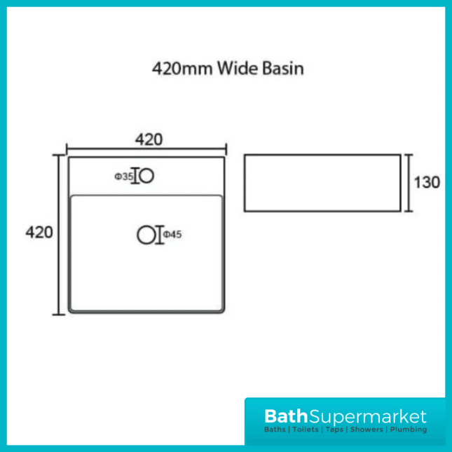 Necessity Essential 420mm Countertop Basin-1 Tap Hole