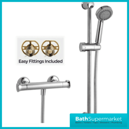 Sognare Entry Bar Mixer Shower with Adjustable Shower Riser Rail Kit