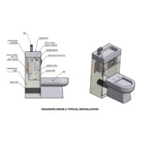 Denza Futura Gloss White Space Saving Toilet with Sink on Top 500mm - Image 6