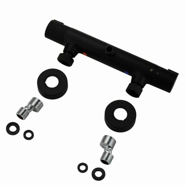 Mono Black Thermostatic Bar Round Shower Slider Shower Rail Kit - Image 2