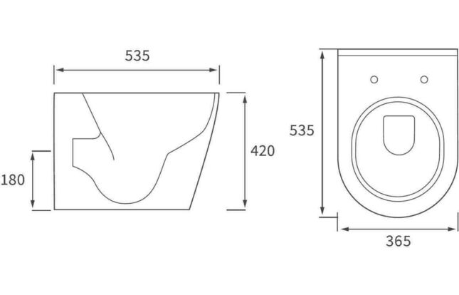AquaVolere Cassia Back To Wall WC And Soft Close Seat - Image 4