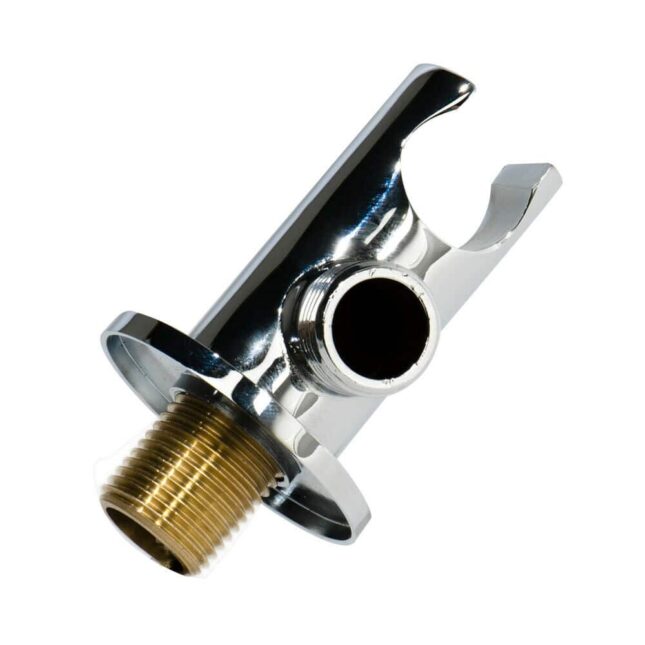 Round Chrome Outlet Elbow With Parking Bracket, Flex & Handset - Image 5