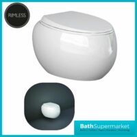 RAK Cloud Rimless Wall Hung Toilet with Urea Soft Close Seat - White
