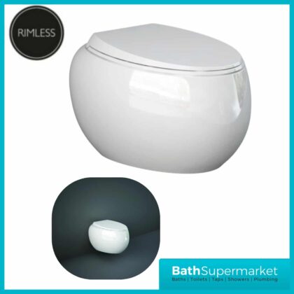 RAK Cloud Rimless Wall Hung Toilet with Urea Soft Close Seat - White