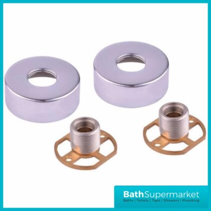 Premium Fast Fix Shower Brackets with Shrouds-Chrome