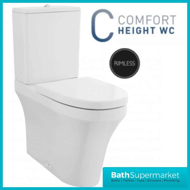 Nuie Provost BTW Close Coupled Toilet with Dual Flush Cistern - Soft Close Seat