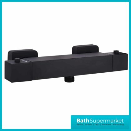 Matt Black Square Thermostatic Bar Shower Valve