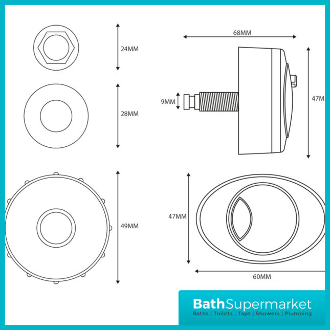 Rimless Ava BTW Pan & Cistern Pack- Choice Of Buttons - Image 5