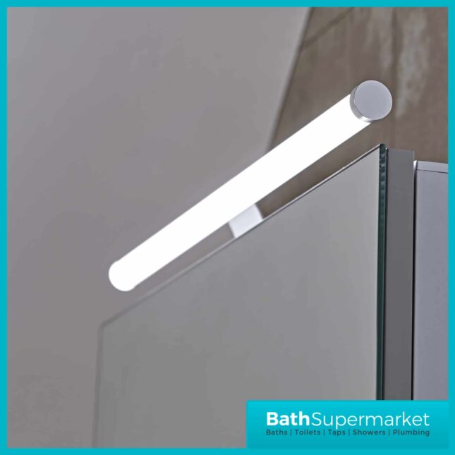 Tavistock Elements Aluminium Illuminated Mirror Single Door Cabinet 440mm x 690mm