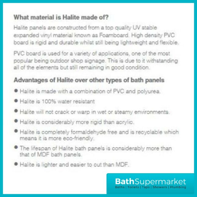 1900mm White Composite Waterproof Bath Panel - Adjustable Plinth