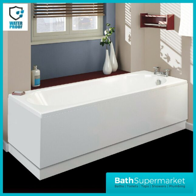 1500mm White Composite Waterproof Bath Panel - Adjustable Plinth