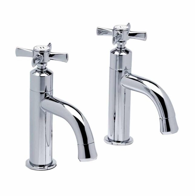 Tavistock Cheltenham Chrome Pair Of Pillar Basin Taps-TCM70 - Image 4