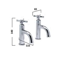 Tavistock Cheltenham Chrome Pair Of Pillar Basin Taps-TCM70 - Image 5