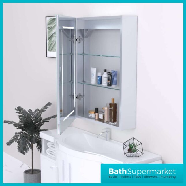 Kartell K-Vit Link LED Bathroom Mirror Cabinet 500mm Width x 700mm Height
