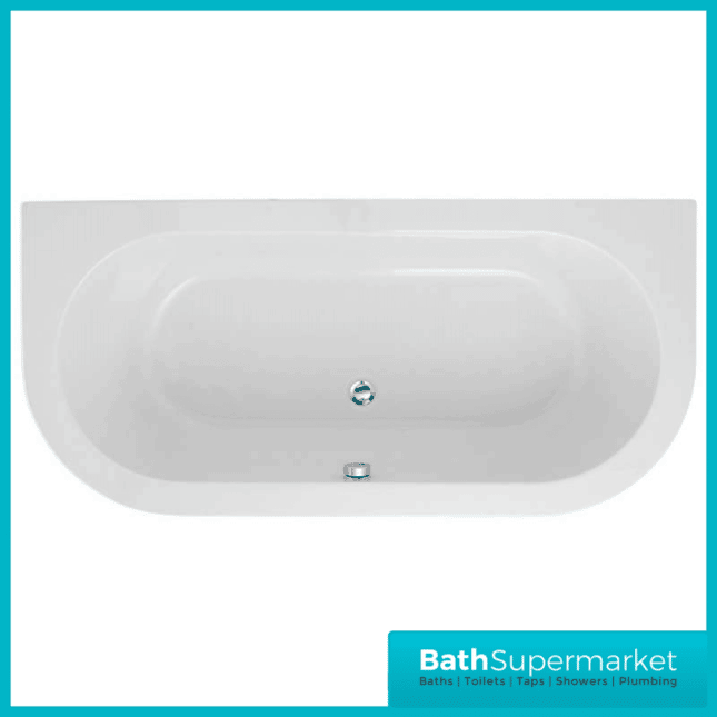 AquaVolere Indulgence D Shape Double End Back To Wall 1700 x 750 0TH Bath - Image 2