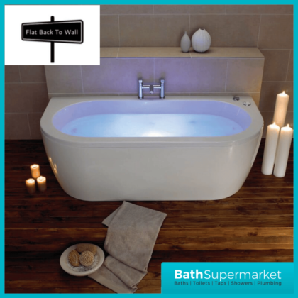 AquaVolere Indulgence D Shape Double End Back To Wall 1700 x 750 0TH Bath