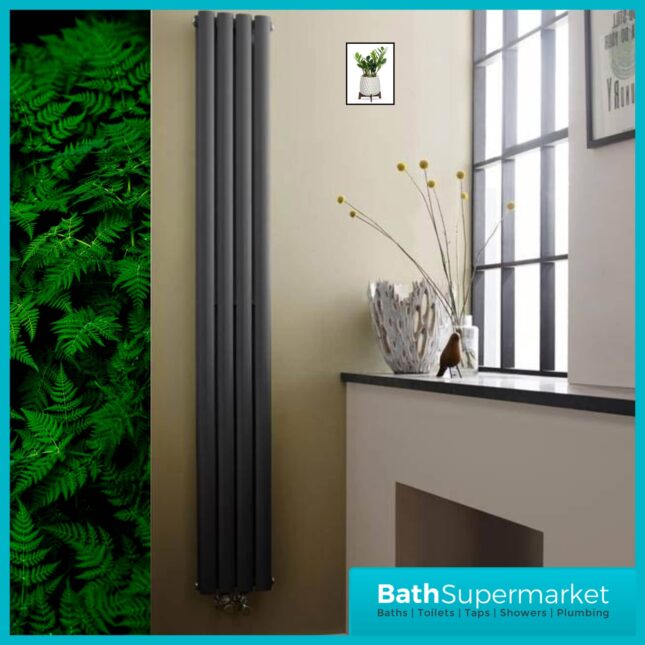 Hudson Reed Revive Designer Radiator 237mm x 1800mm - Anthracite