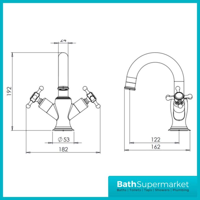 Ashmore Chrome Basin Mixer Tap-Clicker Waste