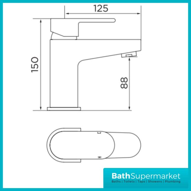 Maida Chrome Mono Basin Mixer Tap-Clicker Waste