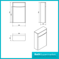 Cassellie Bali Chestnut Back To Wall WC Unit 500mm Width - Image 3