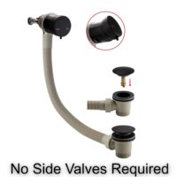 Scudo Matt Black Bath Filler and Overflow with Click Clack Waste - Image 5