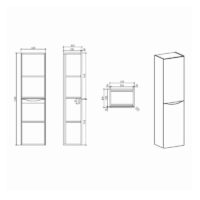 Cassellie Bali Chestnut Wall Mounted Tall Storage Unit-1500mm - Image 3