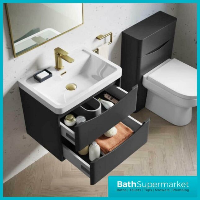Cassellie Bali Anthracite 600MM Wall Mounted Unit