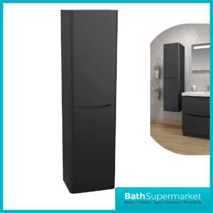 Cassellie Bali Anthracite Wall Mounted Tall Storage Unit-1500mm