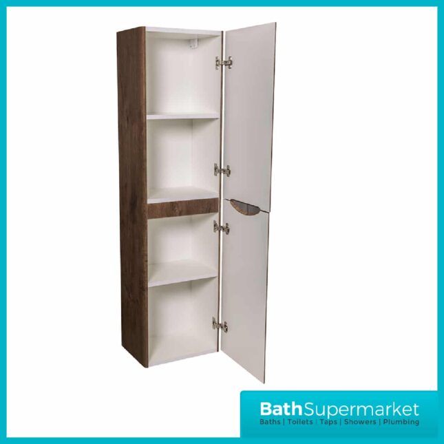 Cassellie Bali Chestnut Wall Mounted Tall Storage Unit-1500mm - Image 2