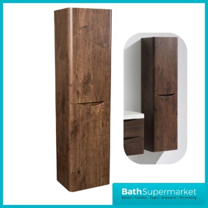 Cassellie Bali Chestnut Wall Mounted Tall Storage Unit-1500mm