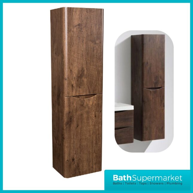 Cassellie Bali Chestnut Wall Mounted Tall Storage Unit-1500mm