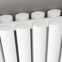Hudson Reed Revive Space-Saving Double Designer Vertical Radiator 1800mm H x 237mm W - White - Image 3