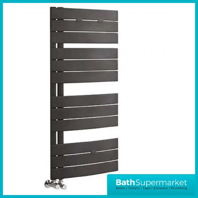 Elgin Anthracite Curved Panel Vertical Towel Rail 550mm x 1080mm - Image 2