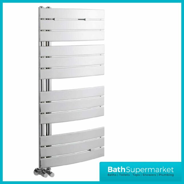 Hudson Reed Elgin Chrome Curved Panel Vertical Towel Rail 550mm x 1080mm - Image 2