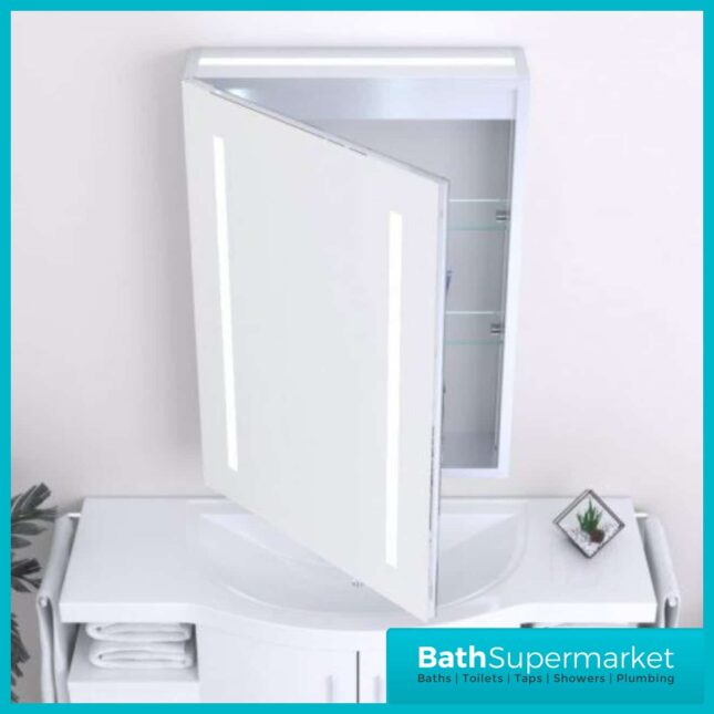 Kartell K-Vit Spectrum LED Illuminated Bathroom Mirror Cabinet 500 Width x 700 Height