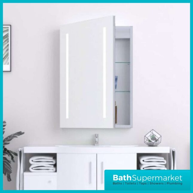 Kartell K-Vit Spectrum LED Illuminated Bathroom Mirror Cabinet 500 Width x 700 Height