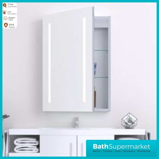 Kartell K-Vit Spectrum LED Bathroom Mirror Cabinet 500 Width x 700 Height