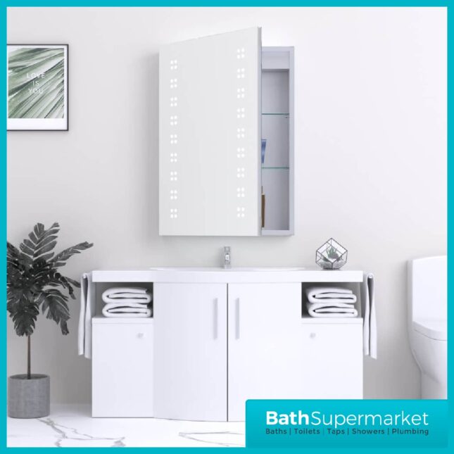 Kartell K-Vit Kandy Bathroom LED Mirror Cabinet 500mm Width x 700mm Height