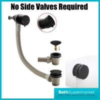 Scudo Matt Black Bath Filler and Overflow with Click Clack Waste